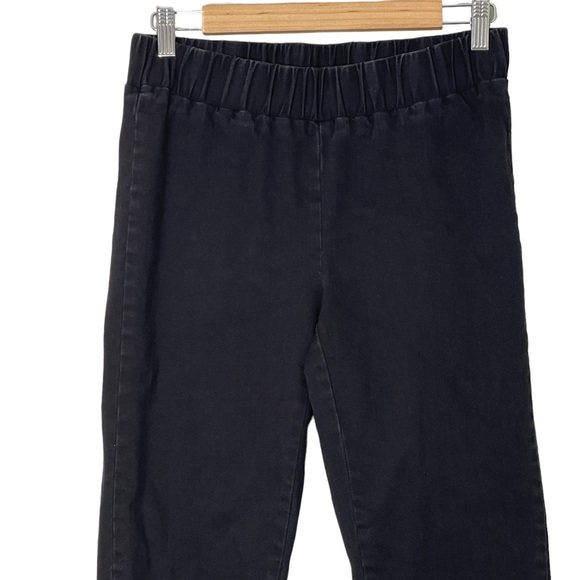 Soft Surroundings Black Denim Elastic Waist Pull-On Skinny Jeans Size M Stretch - Picture 5 of 10